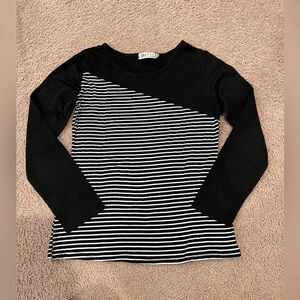 Women's (Youth/Junior) RIHANWU B & W stripe long sleeve top